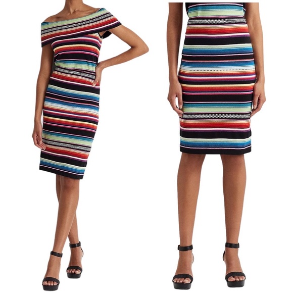 LAUREN RALPH LAUREN Striped Linen-Blend Pencil Skirt - NWT - Picture 1 of 6